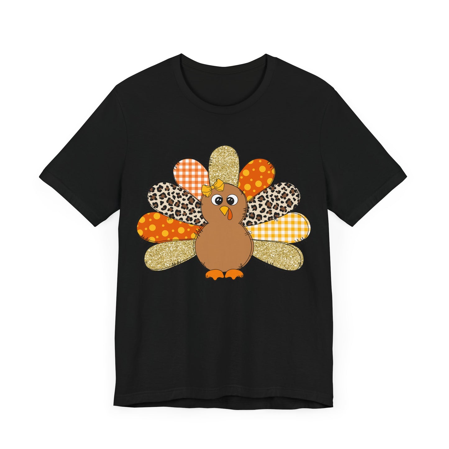 Cute Thanksgiving Turkey Jersey Short Sleeve Tee