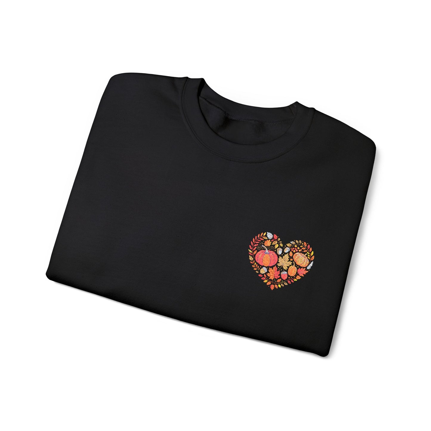 Embroidered Fall Heart Heavy Blend™ Crewneck Sweatshirt
