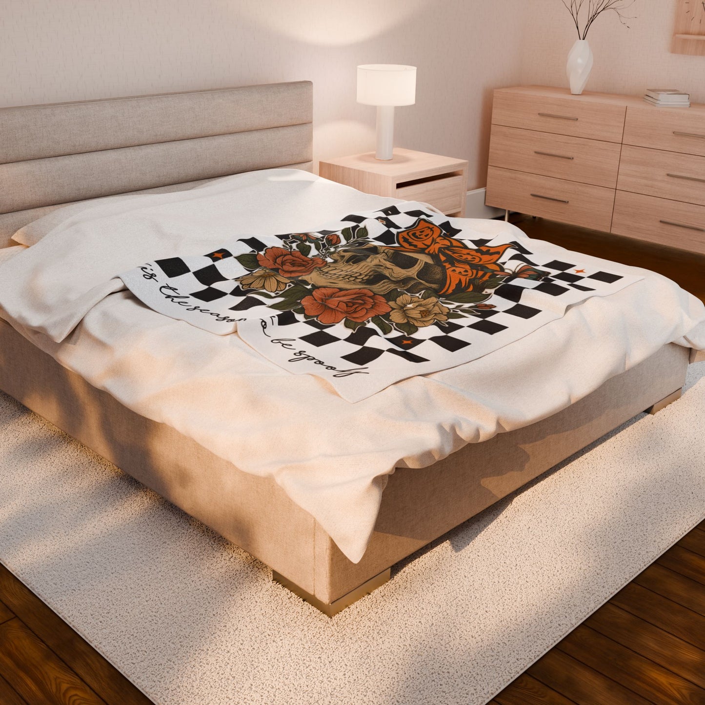 Tis The Season To Be Spooky Velveteen Plush Blanket