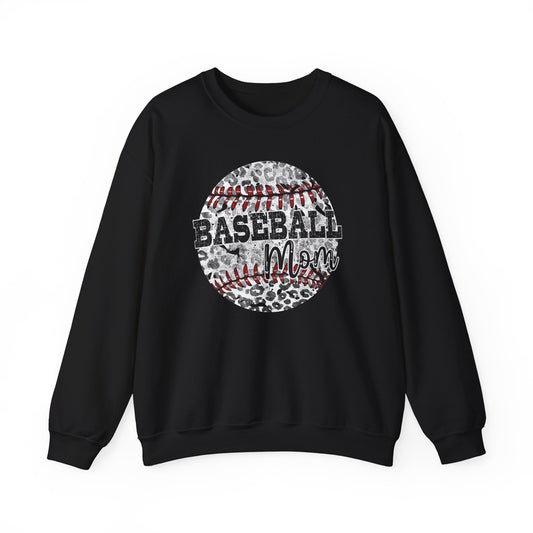 Baseball Mom Distressed Ball Heavy Blend™ Crewneck Sweatshirt