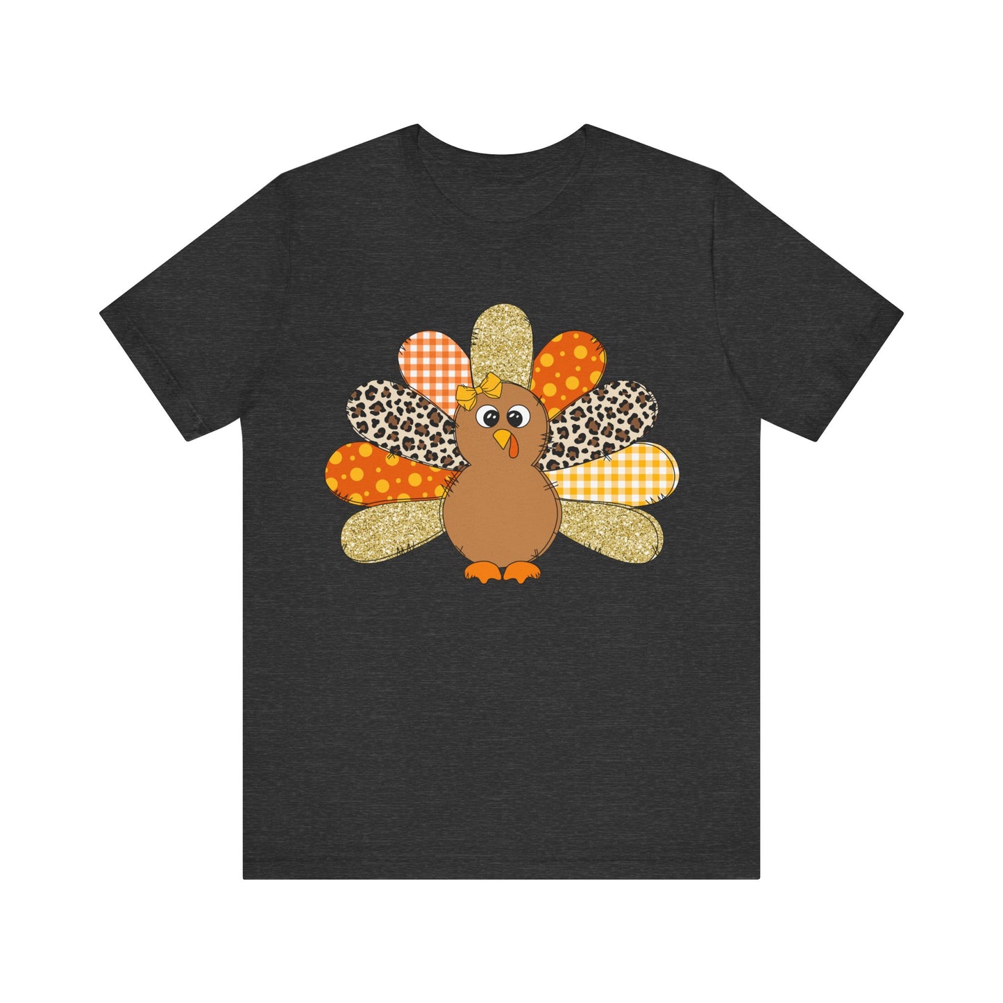 Cute Thanksgiving Turkey Jersey Short Sleeve Tee