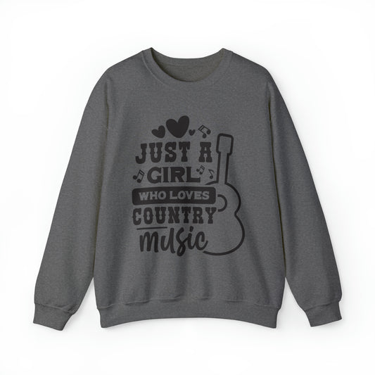 Just a Girl Who Loves Country Music Heavy Blend™ Crewneck Sweatshirt