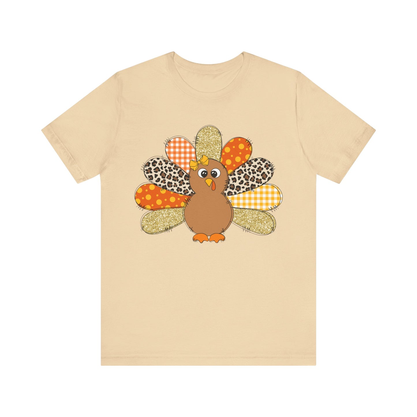 Cute Thanksgiving Turkey Jersey Short Sleeve Tee