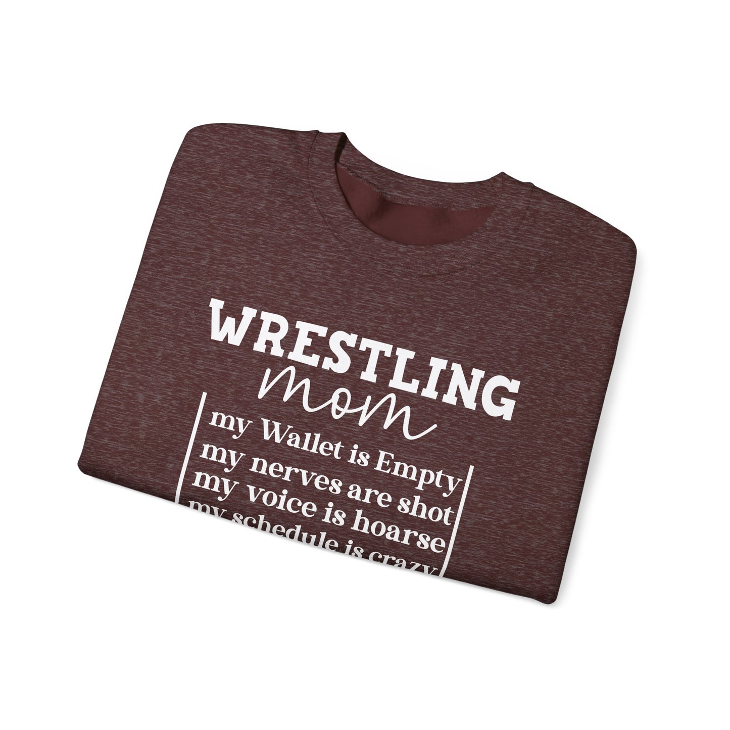 Wrestling Mom Heart Is Full Heavy Blend™ Crewneck Sweatshirt