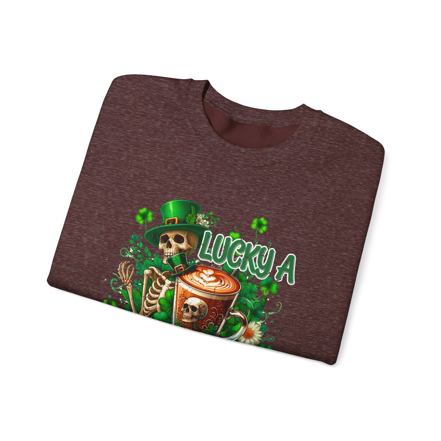 Lucky A Latte Skeleton Heavy Blend™ Crewneck Sweatshirt