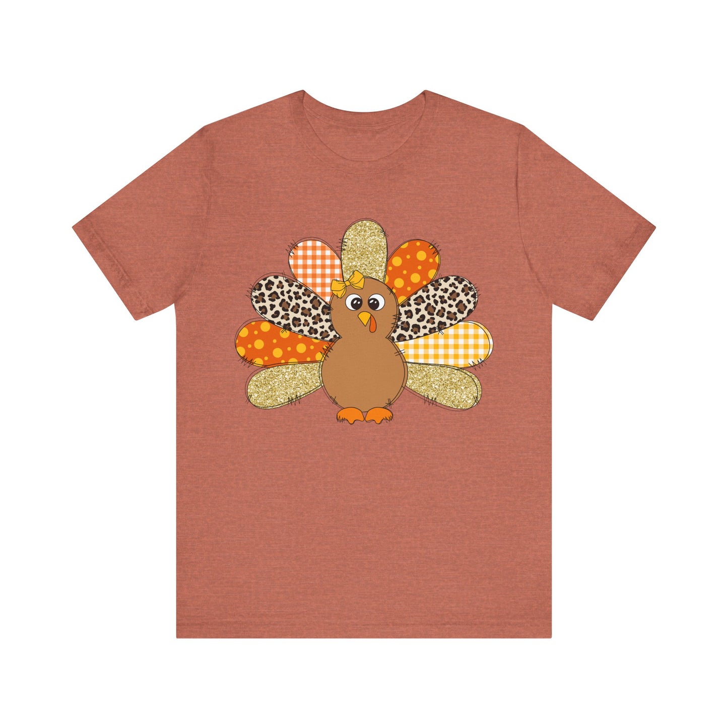 Cute Thanksgiving Turkey Jersey Short Sleeve Tee