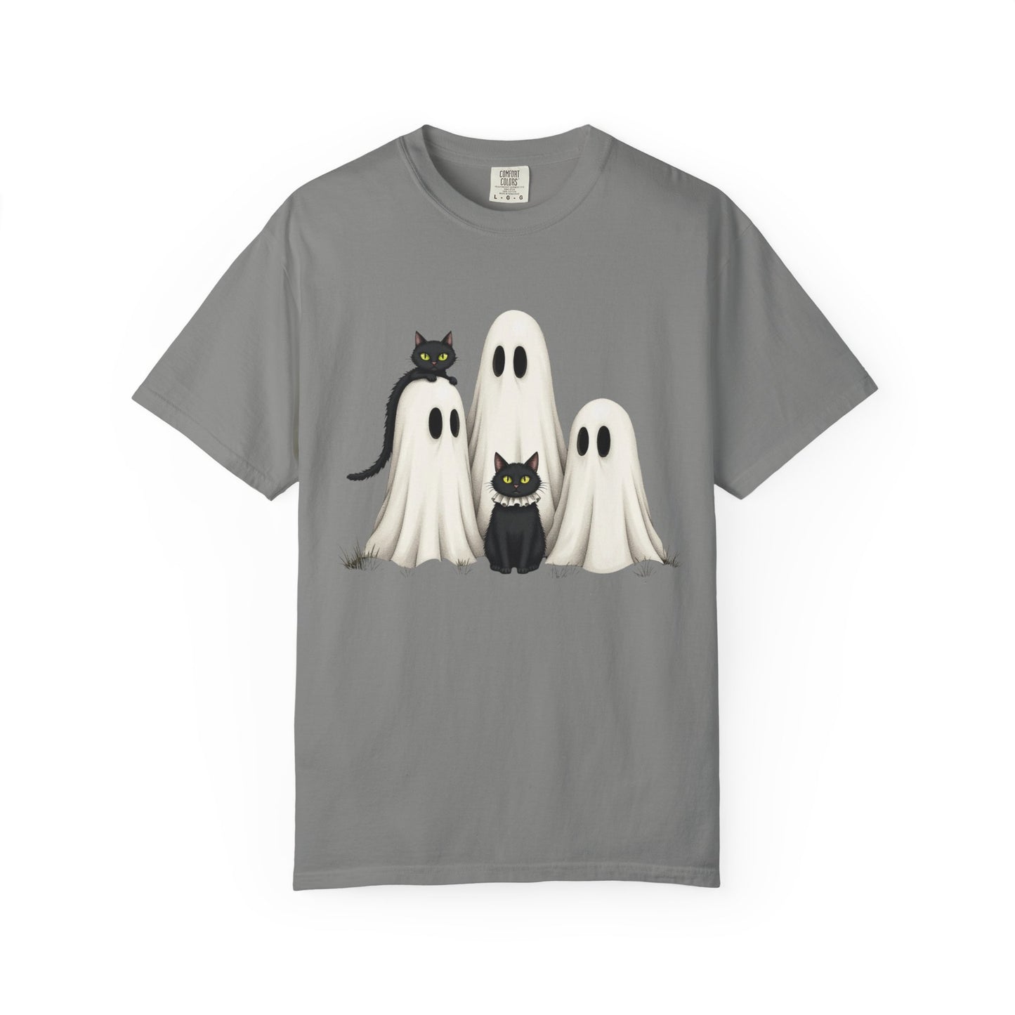 Black Cat and Ghosts  Garment-Dyed T-shirt