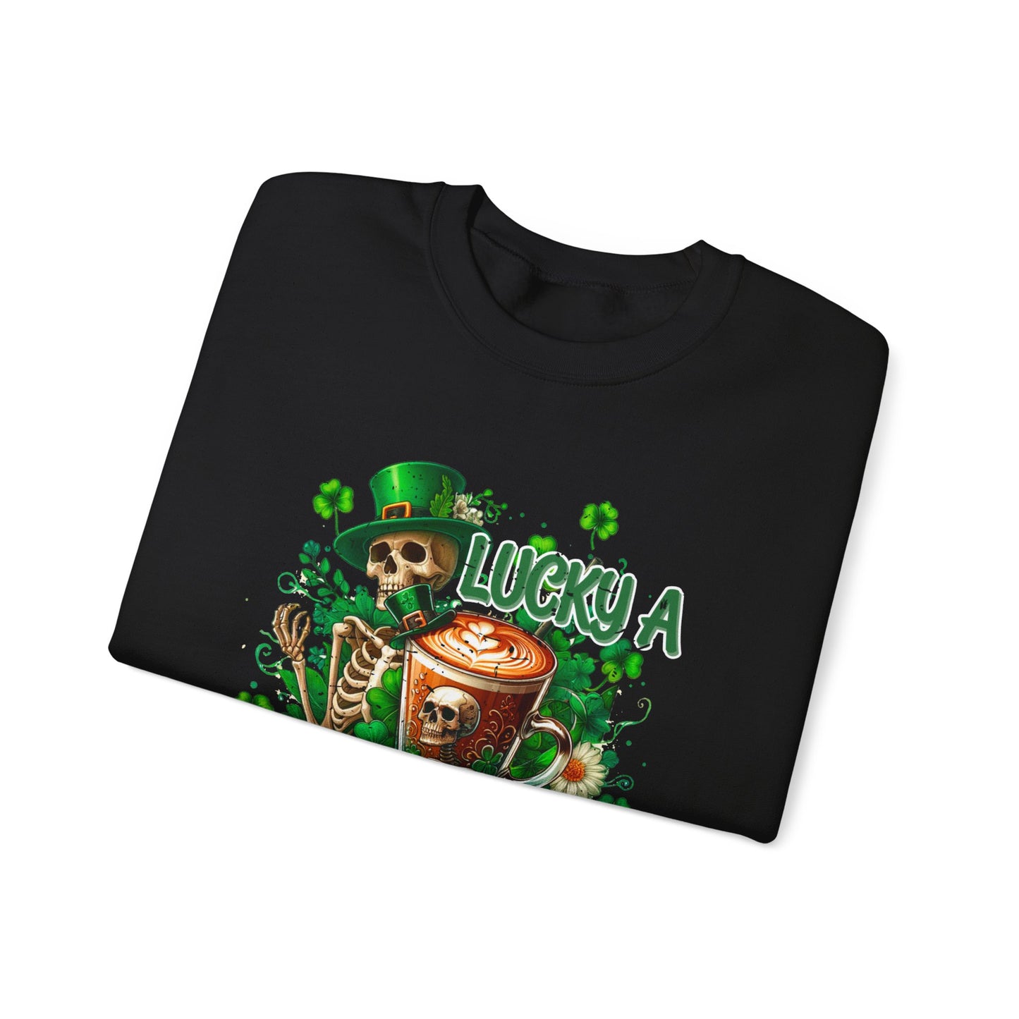 Lucky A Latte Skeleton Heavy Blend™ Crewneck Sweatshirt