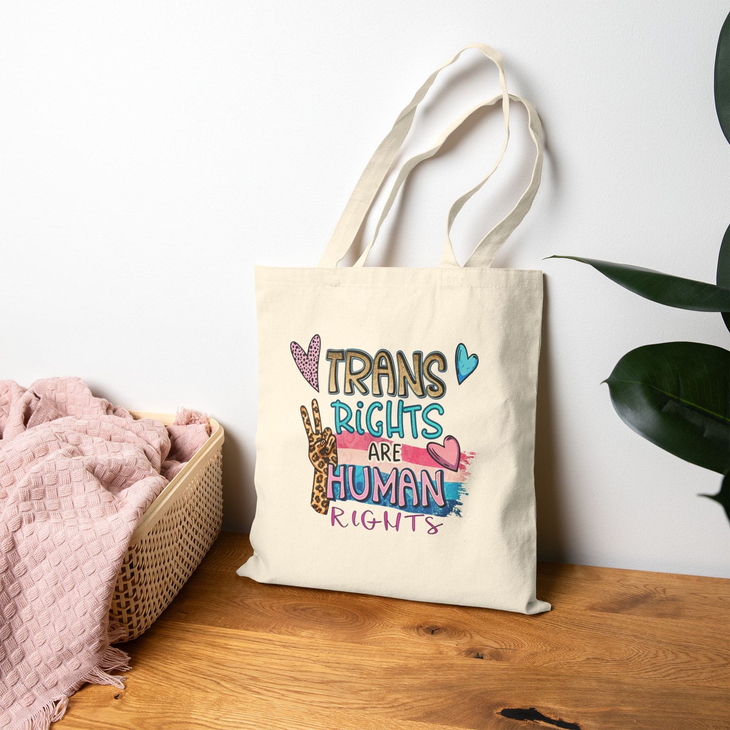 Trans Rights are Human Rights Cotton Canvas Tote Bag