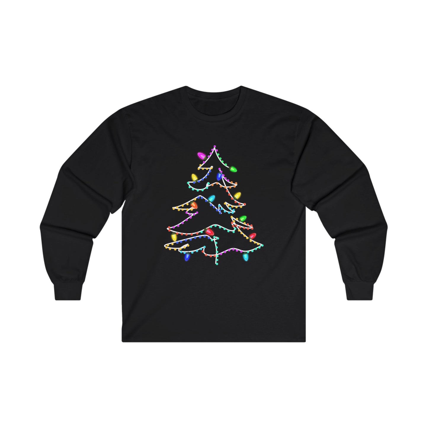 4X/5X Lighted Christmas Tree Ultra Cotton Long Sleeve