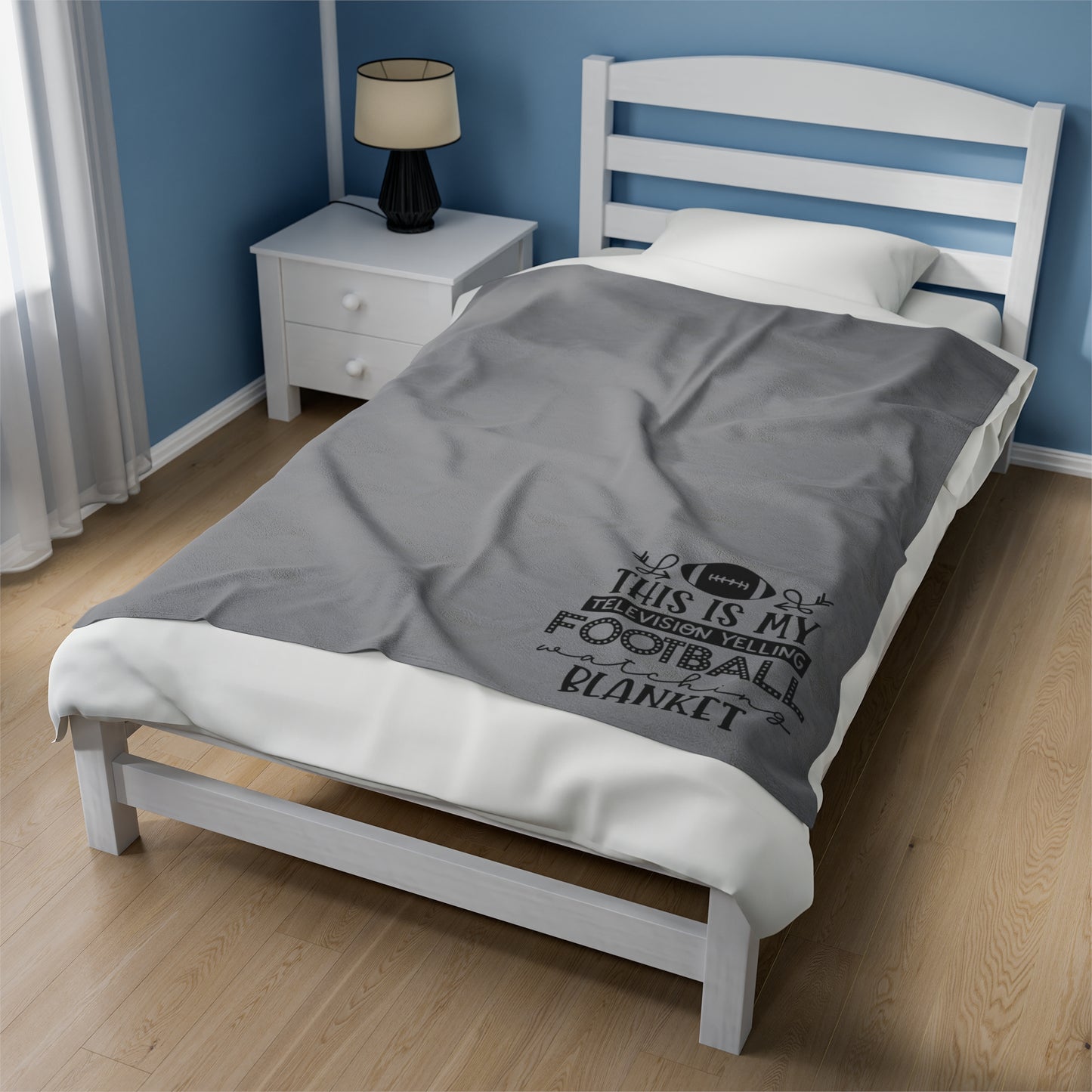 Football Watching Velveteen Plush Blanket