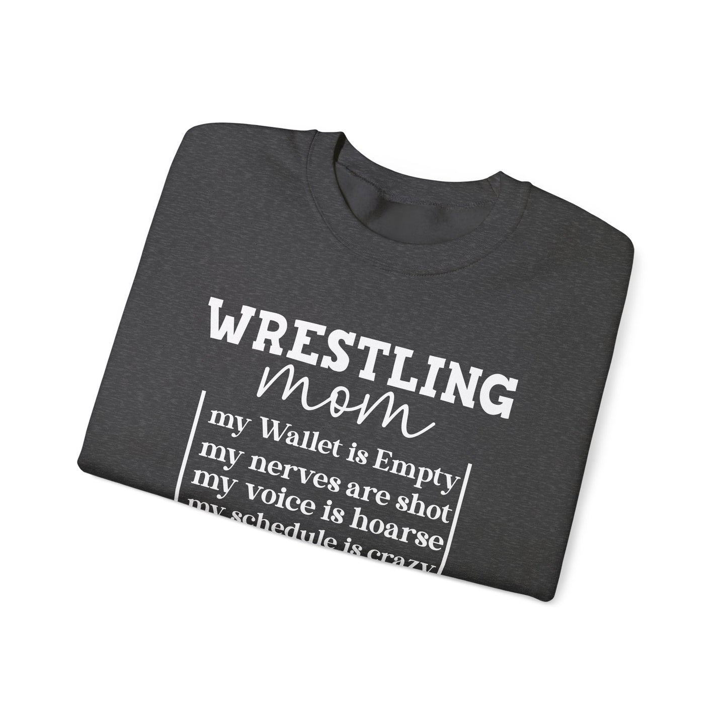 Wrestling Mom Heart Is Full Heavy Blend™ Crewneck Sweatshirt