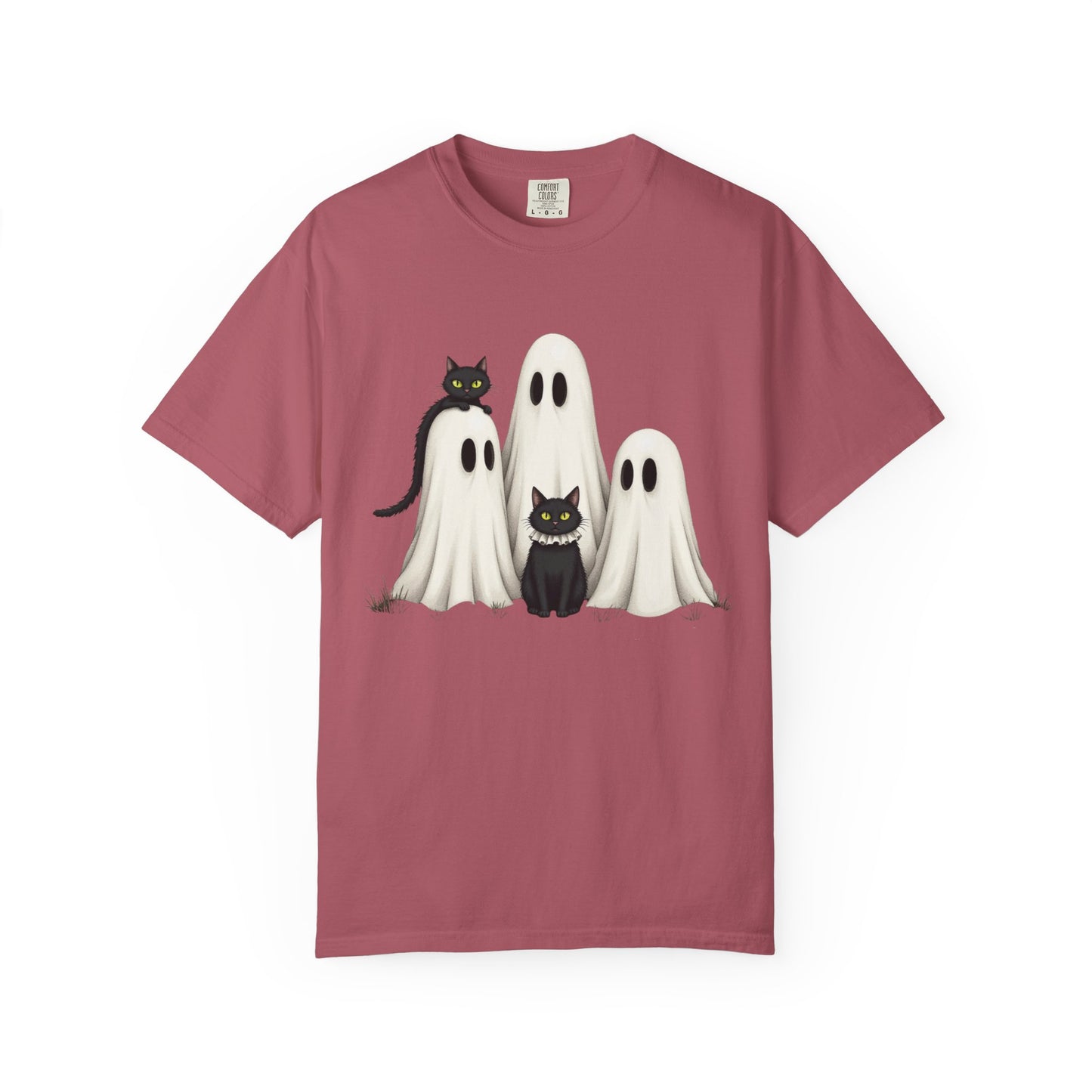 Black Cat and Ghosts  Garment-Dyed T-shirt