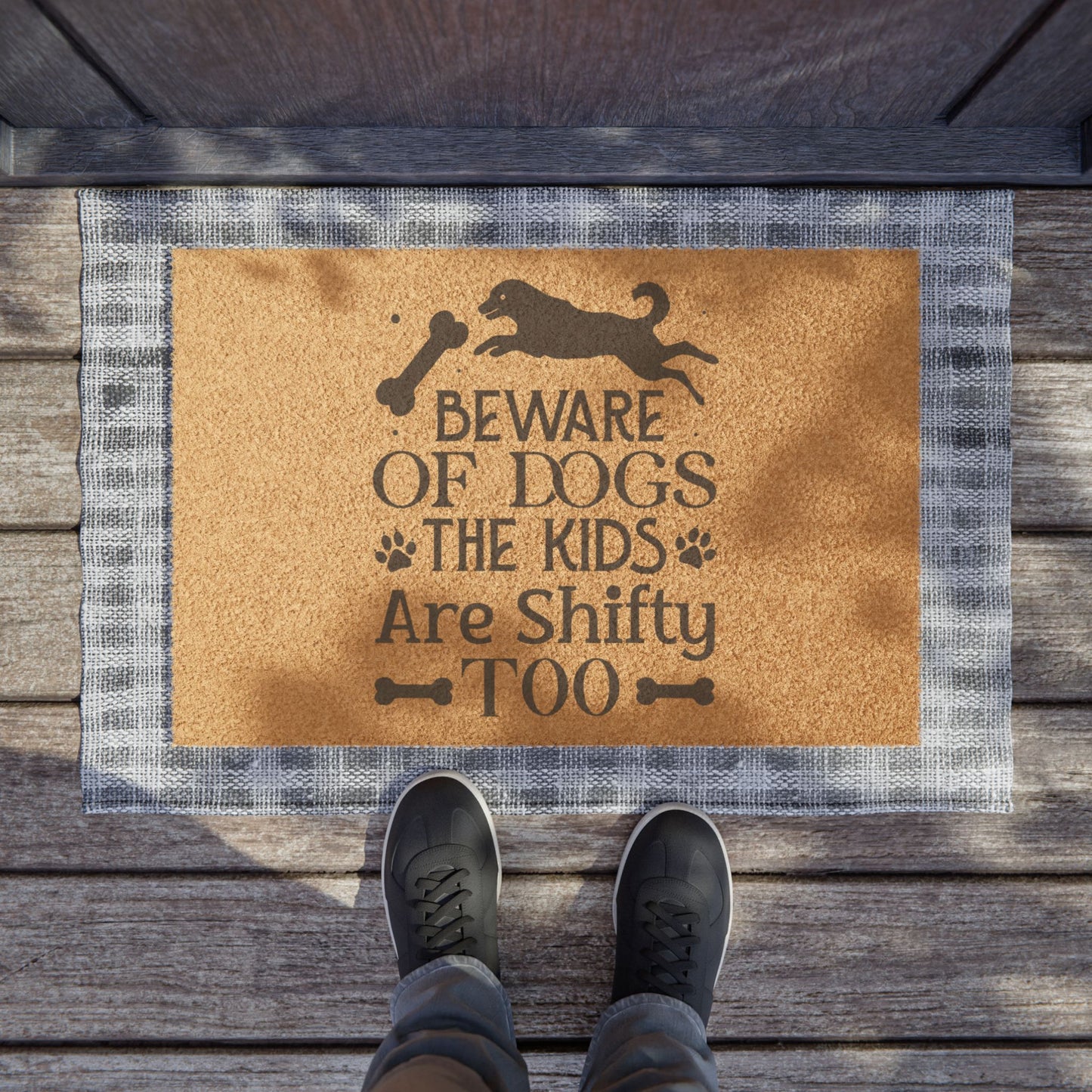 Beware of Dogs The Kids Are Shifty Too Doormat