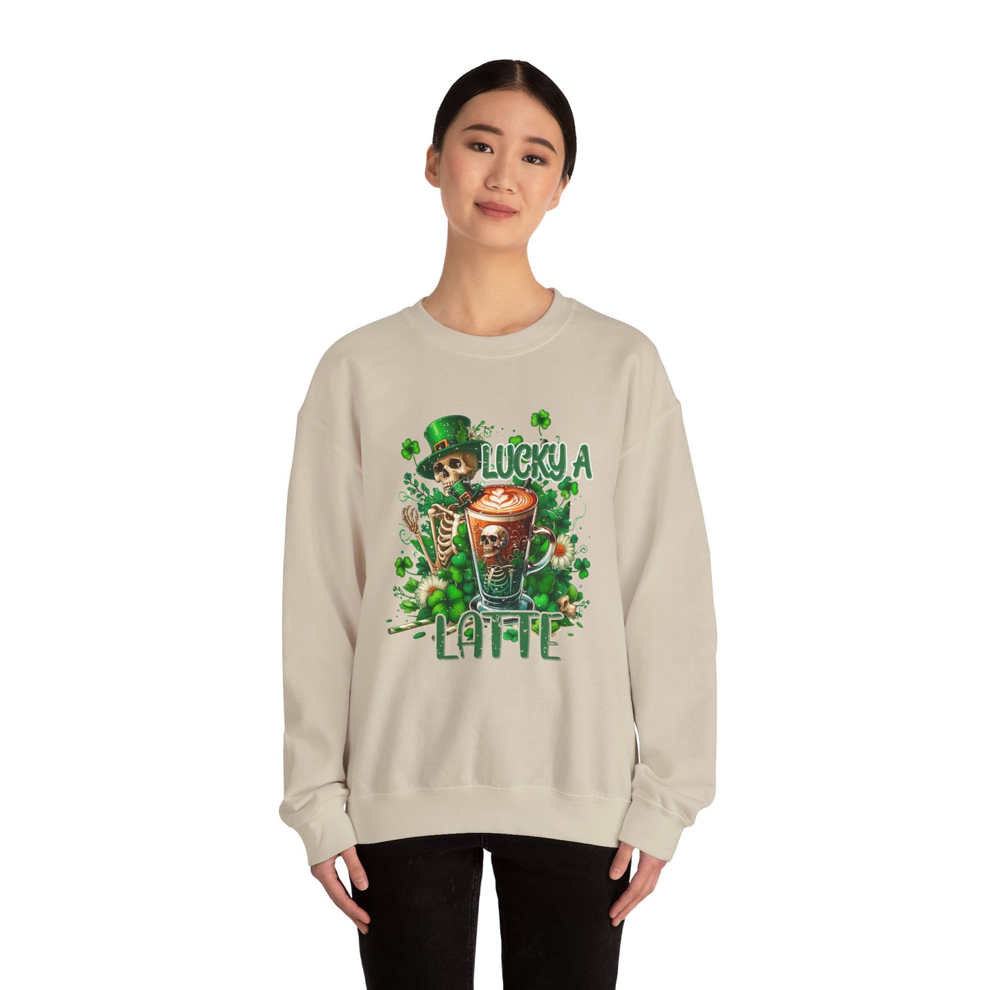 Lucky A Latte Skeleton Heavy Blend™ Crewneck Sweatshirt