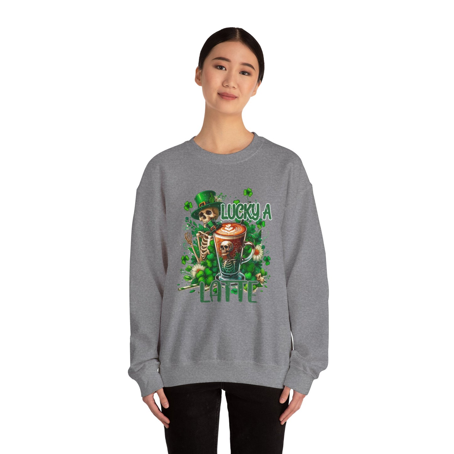 Lucky A Latte Skeleton Heavy Blend™ Crewneck Sweatshirt