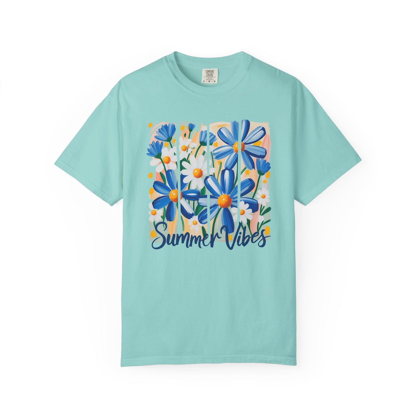 Blue Daisy Summer Vibes Garment-Dyed T-shirt