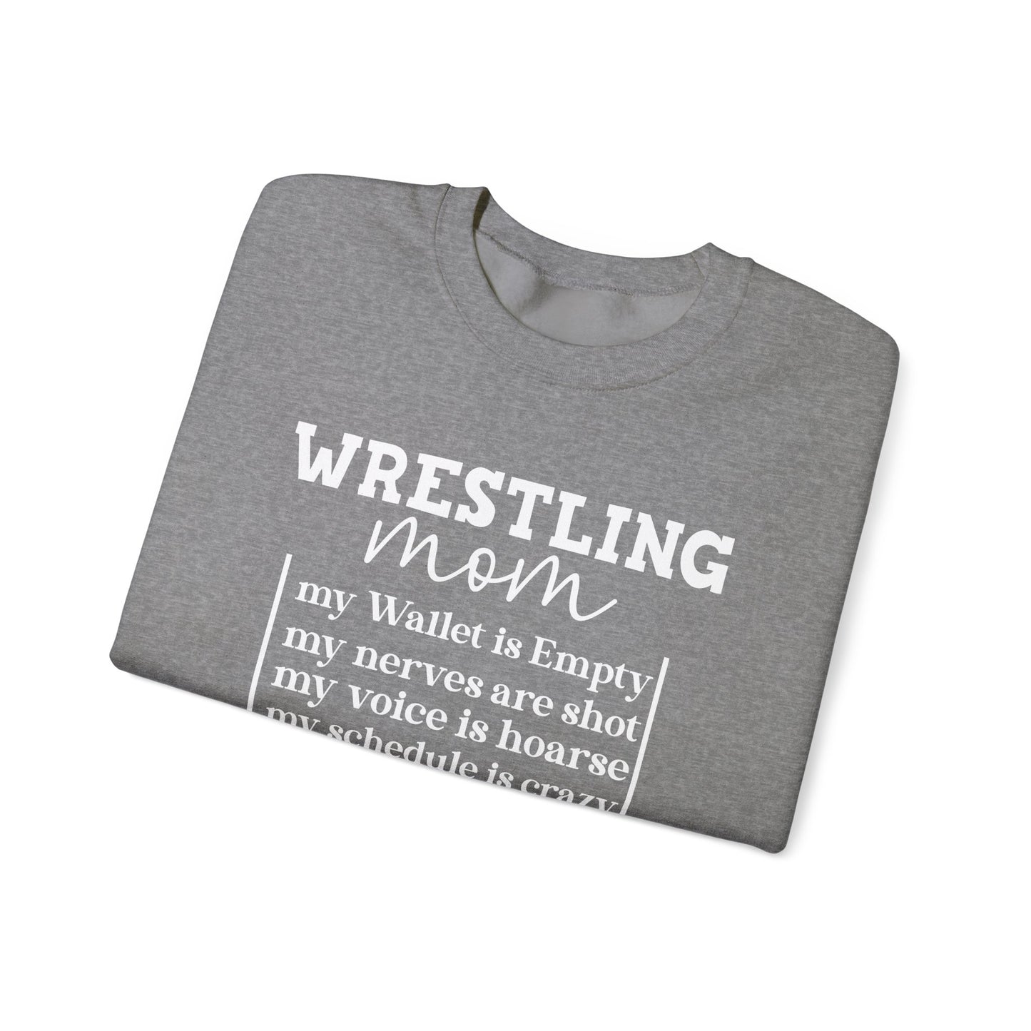 Wrestling Mom Heart Is Full Heavy Blend™ Crewneck Sweatshirt