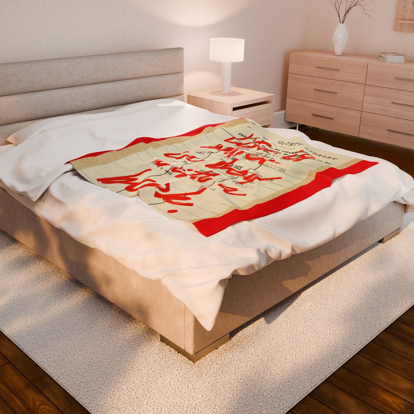 Life Is Better In Bed With A Book Velveteen Plush Blanket
