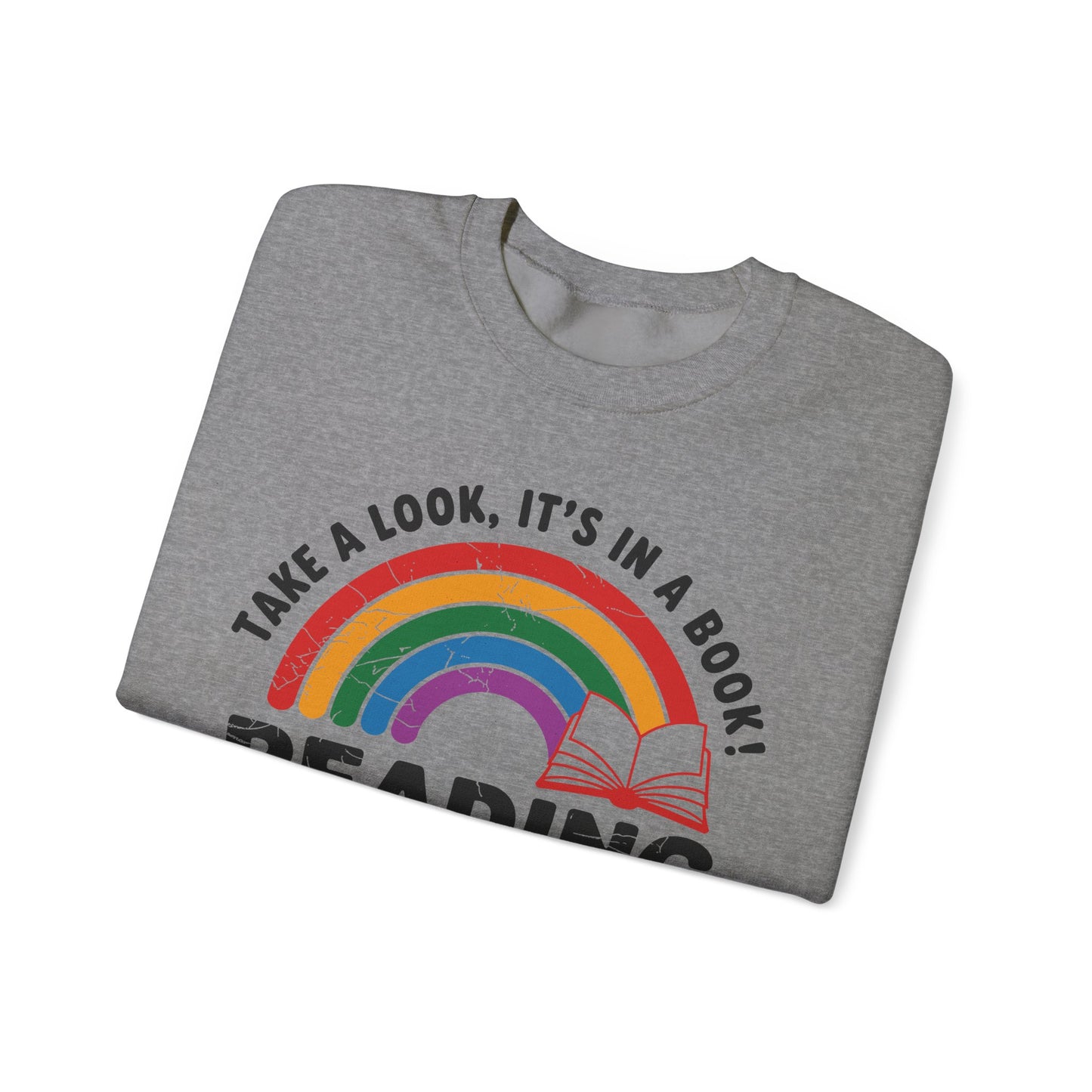Retro Reading Rainbow Heavy Blend™ Crewneck Sweatshirt