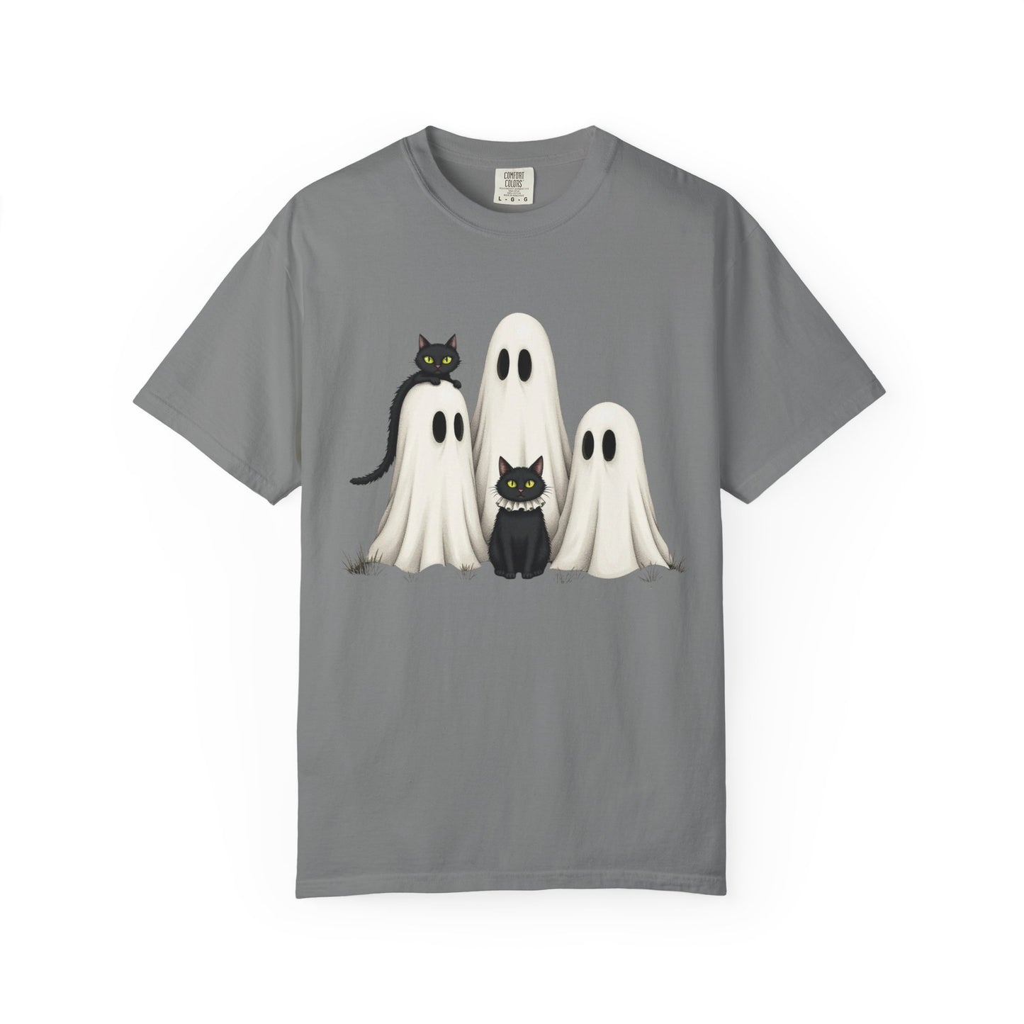 Black Cat and Ghosts  Garment-Dyed T-shirt