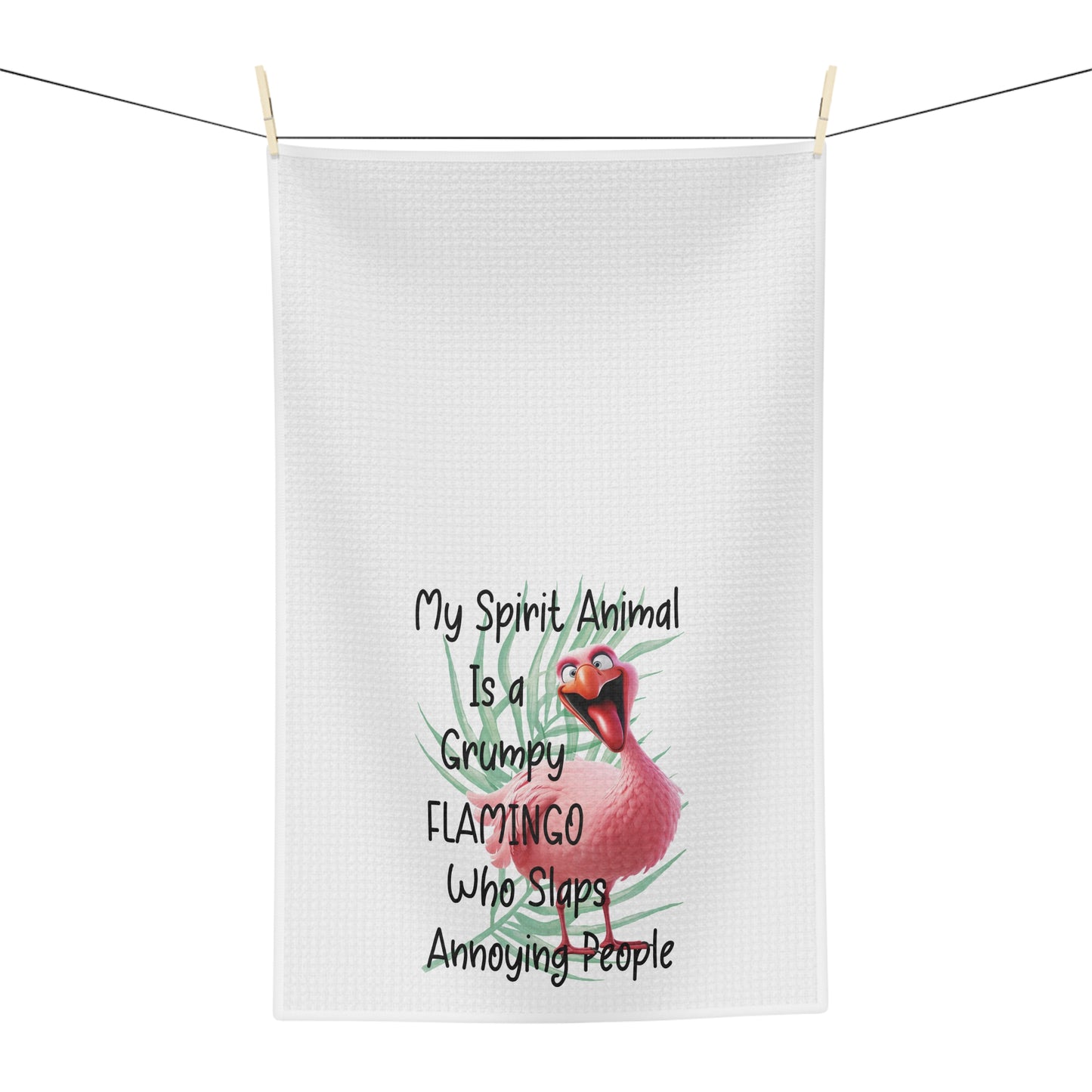 Grumpy Flamingo Microfiber Tea Towel