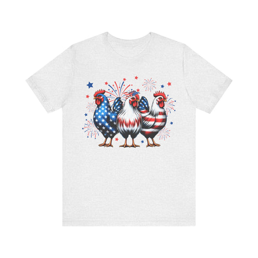 Patriotic Chickens Jersey Short Sleeve Tee