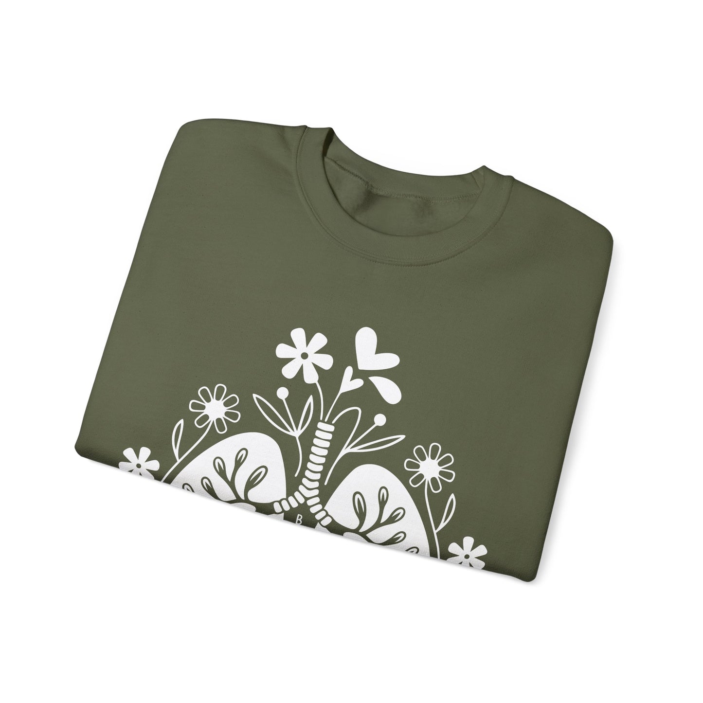 Breathe Floral Lungs Heavy Blend™ Crewneck Sweatshirt
