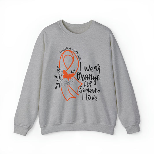 I Wear Orange Leukemia Awareness Heavy Blend™ Crewneck Sweatshirt