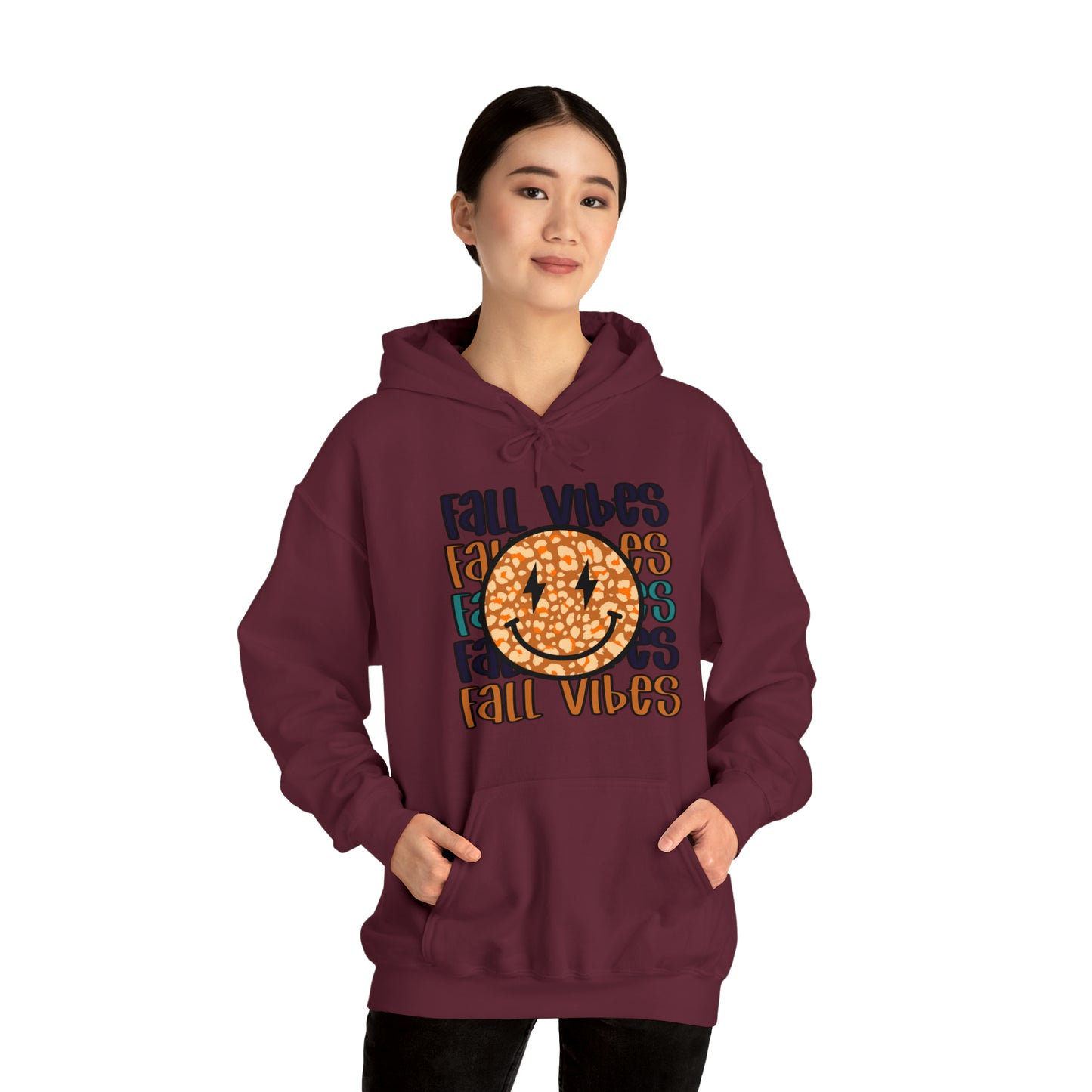 Fall Vibes Smile Heavy Blend™ Hooded Sweatshirt