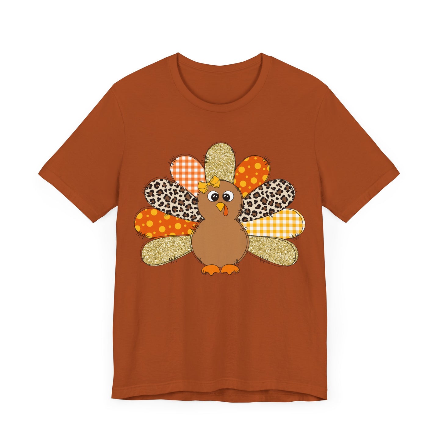Cute Thanksgiving Turkey Jersey Short Sleeve Tee
