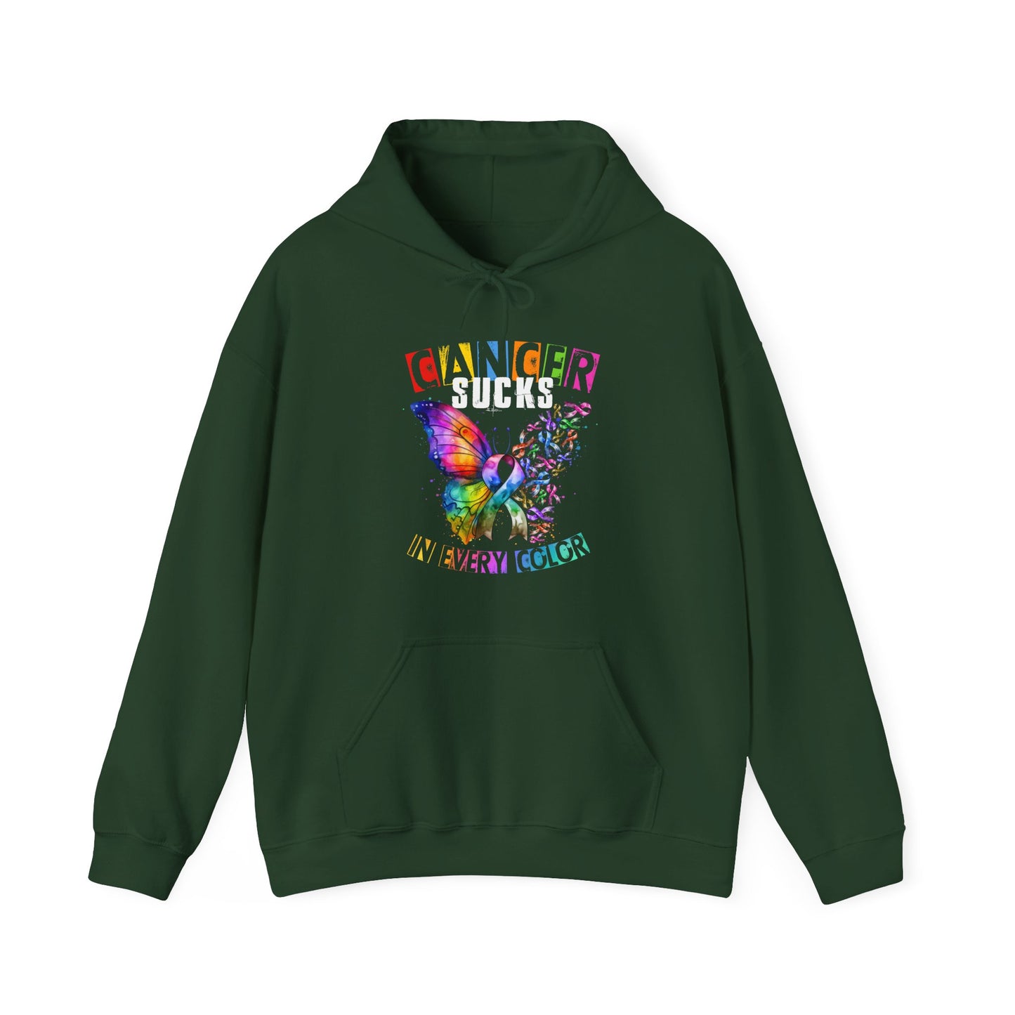 Cancer Sucks In All Colors Heavy Blend™ Hooded Sweatshirt