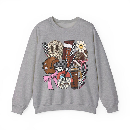 Groovy Football Heavy Blend™ Crewneck Sweatshirt
