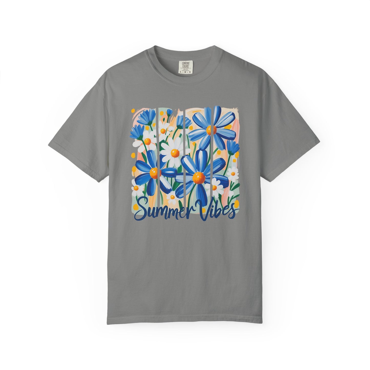 Blue Daisy Summer Vibes Garment-Dyed T-shirt