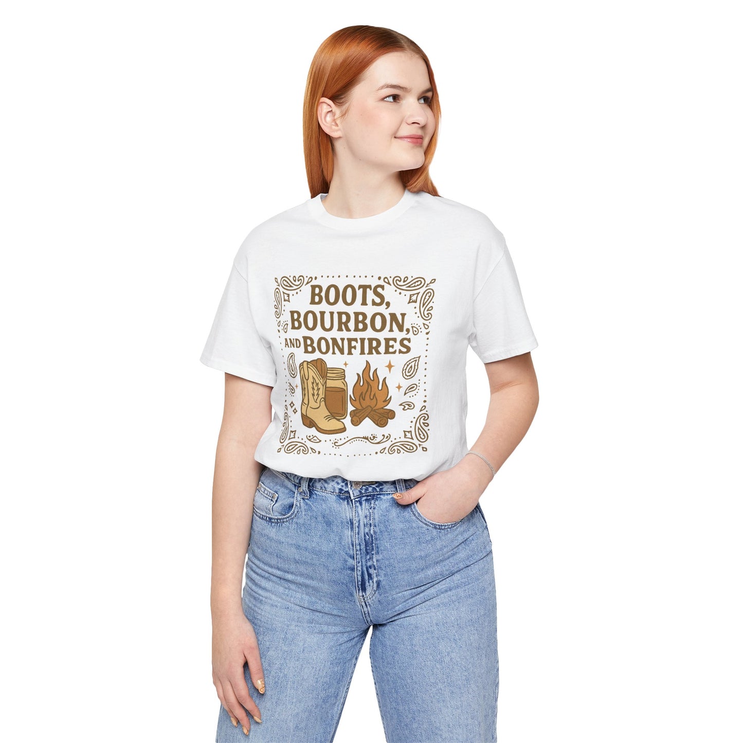 Boots Bourbon and Bonfireds Jersey Short Sleeve Tee