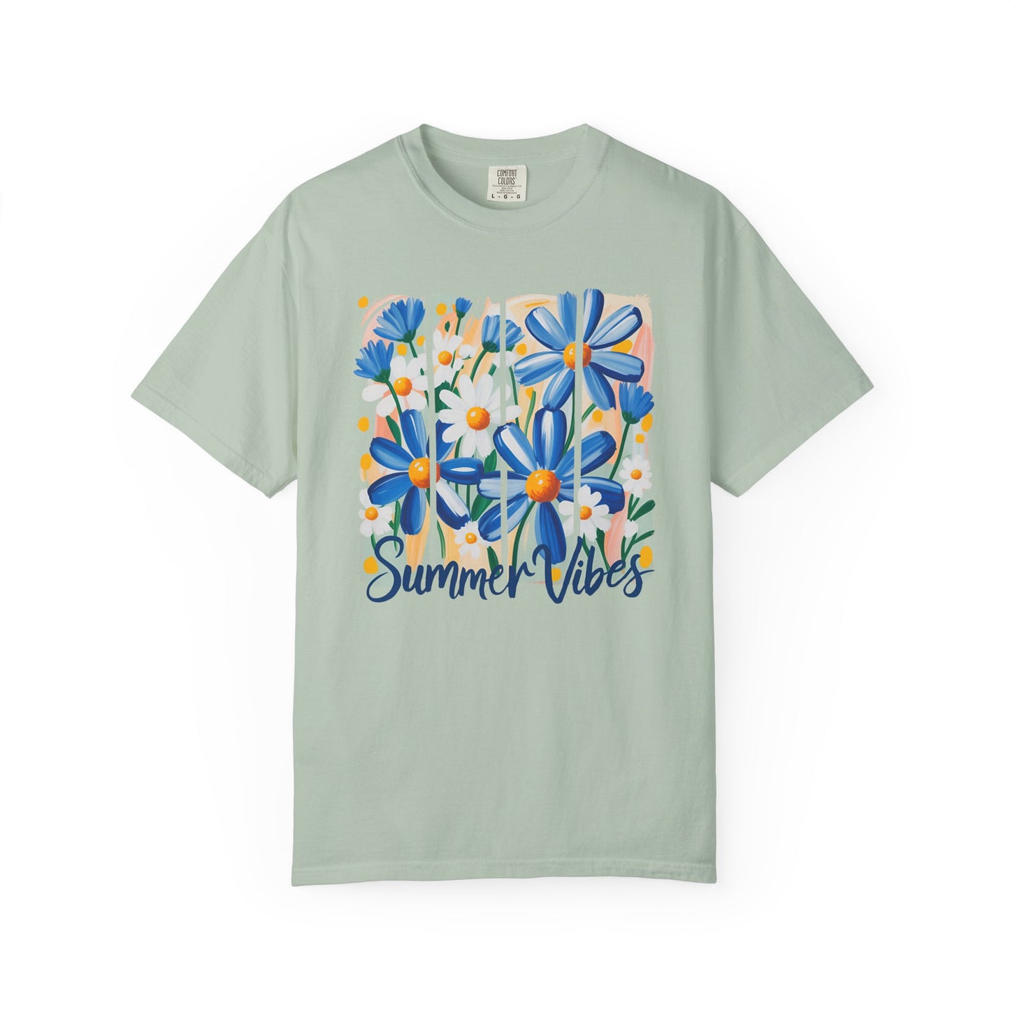 Blue Daisy Summer Vibes Garment-Dyed T-shirt