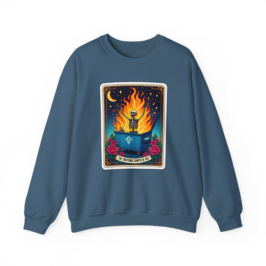 Emotional Dumpster Fire Tarot Heavy Blend™ Crewneck Sweatshirt