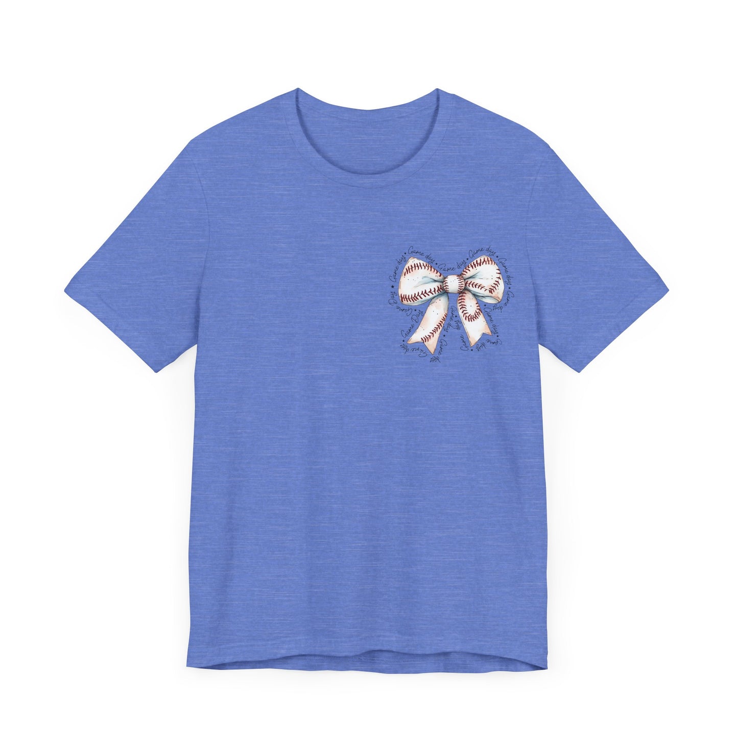 Baseball Game Day Bow Pocket Jersey Short Sleeve Tee