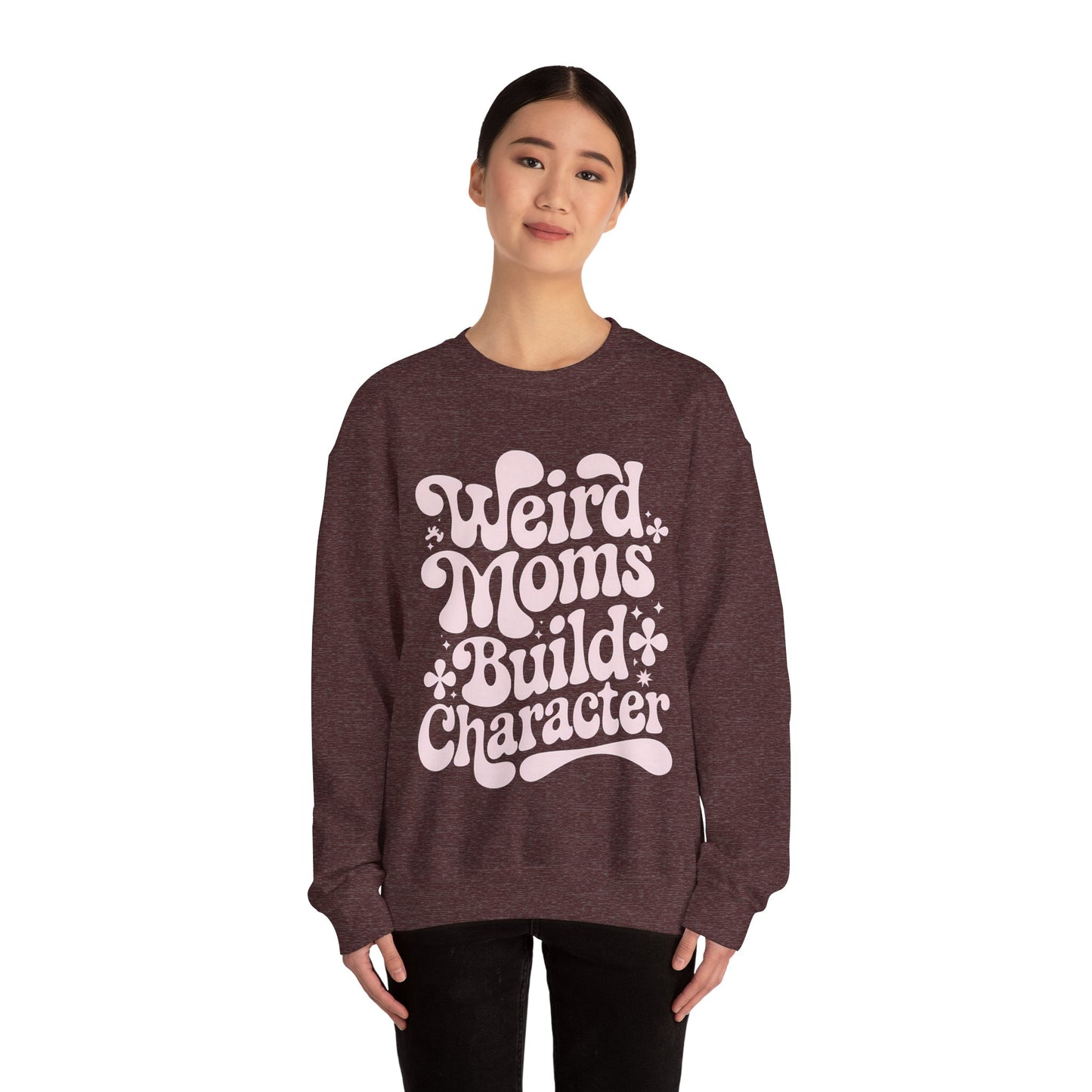 Weird Moms Build Character Heavy Blend™ Crewneck Sweatshirt