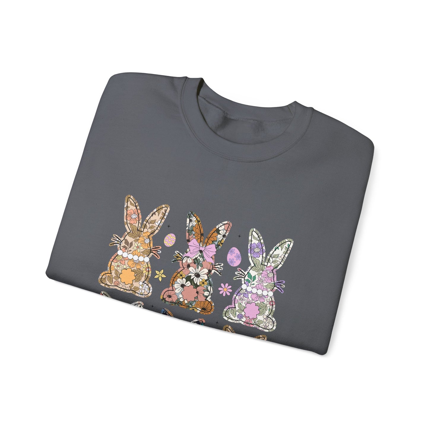 Floral Bunnies Heavy Blend™ Crewneck Sweatshirt