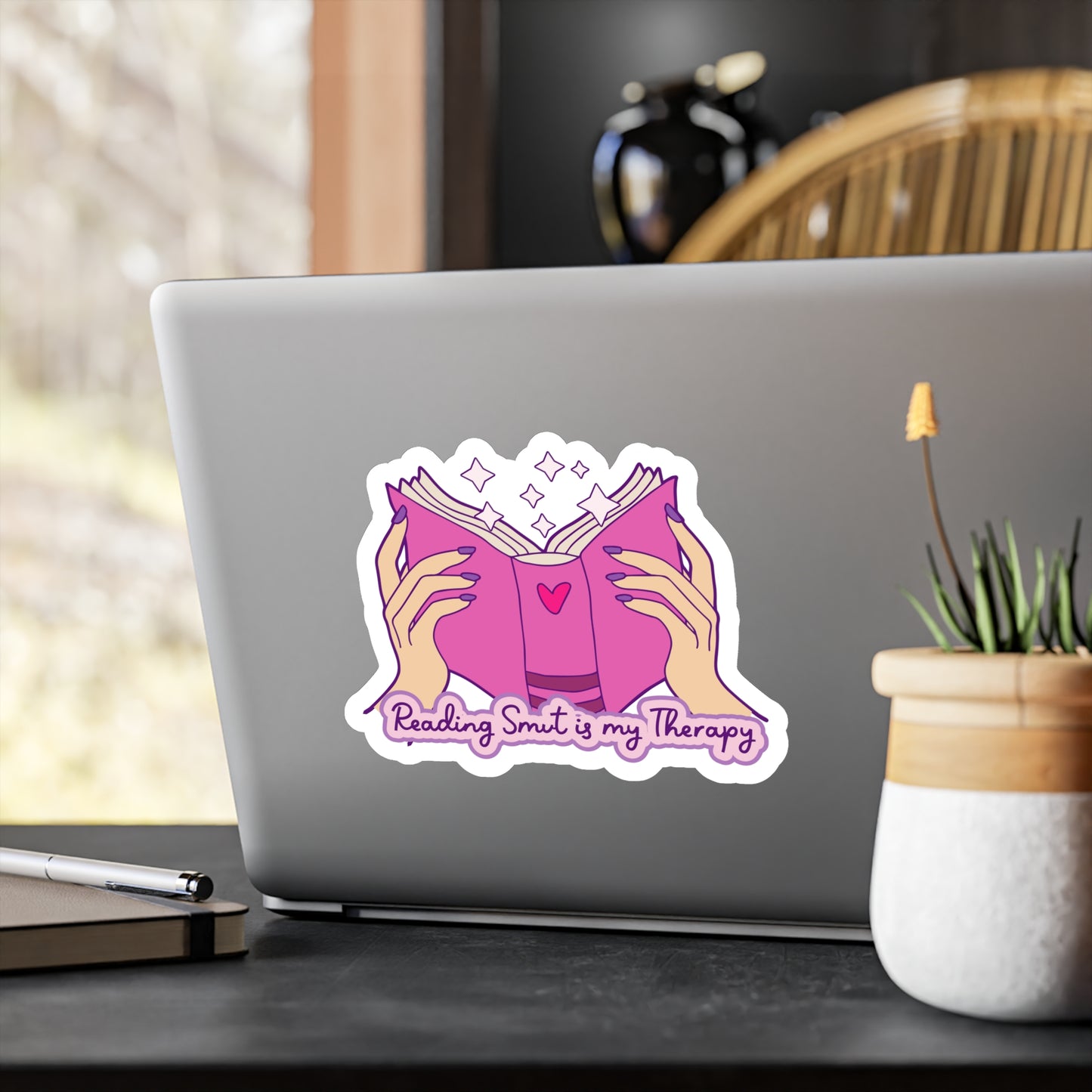 Reading Smut Is My Therapy Kiss-Cut Vinyl Decals