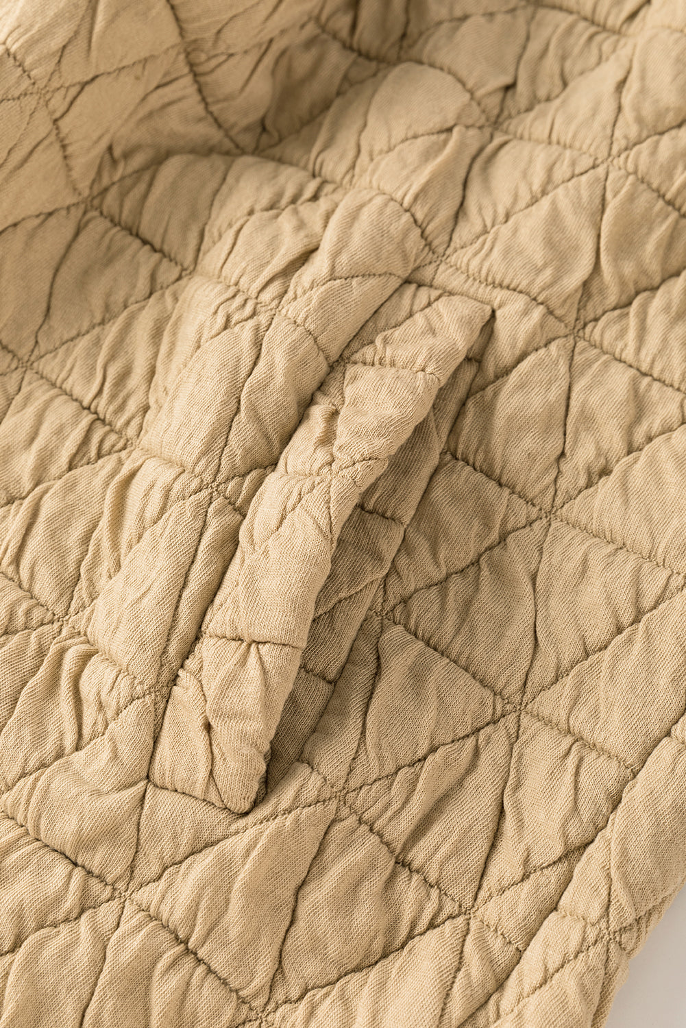 Parchment Quilted Patchwork Exposed Seam Hoodie