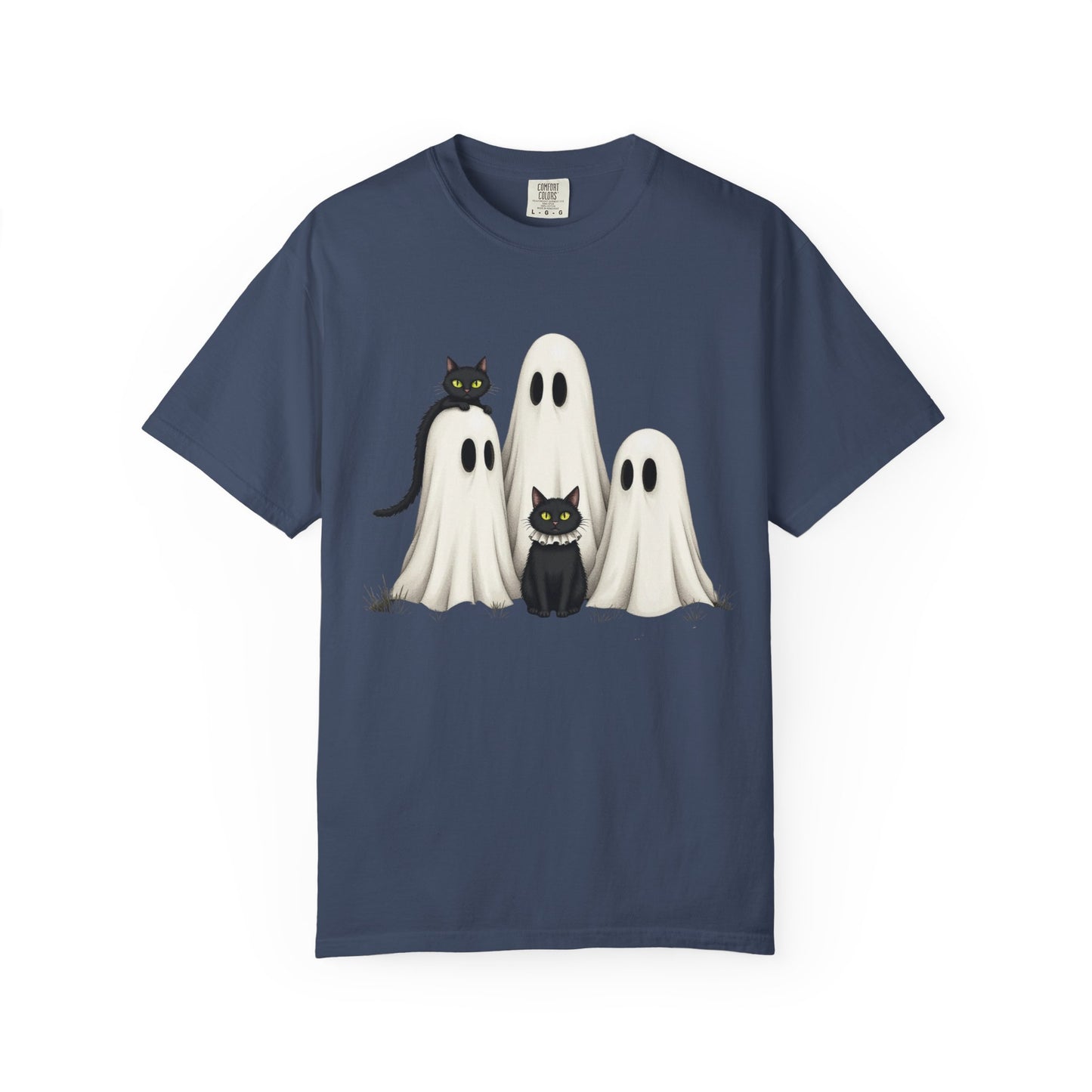 Black Cat and Ghosts  Garment-Dyed T-shirt