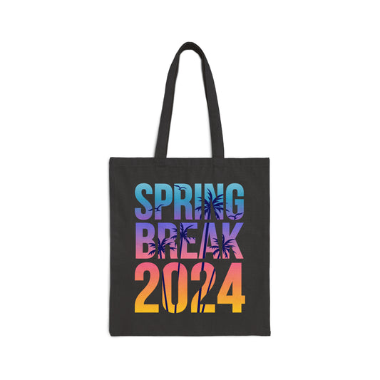 Spring Break 2024 Color Cotton Canvas Tote Bag