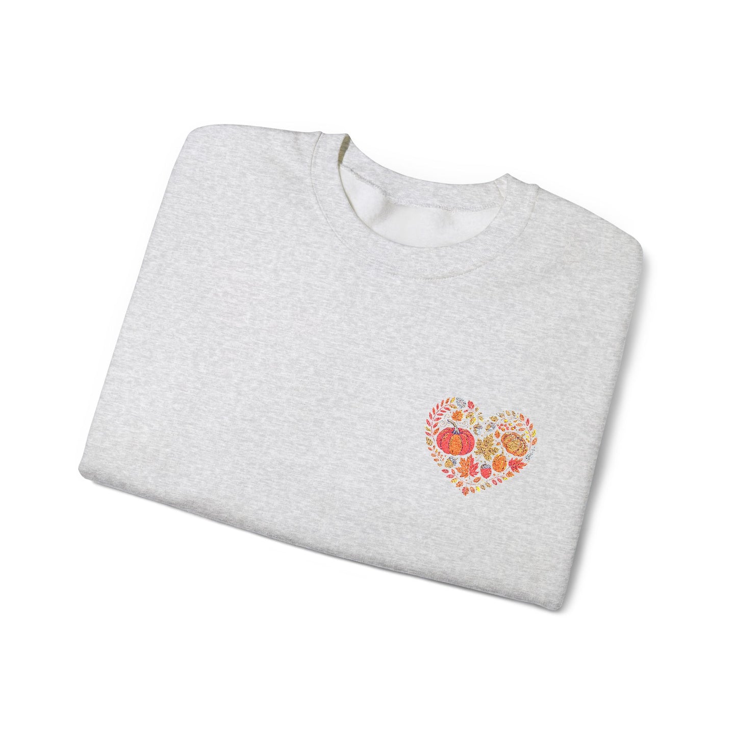 Embroidered Fall Heart Heavy Blend™ Crewneck Sweatshirt