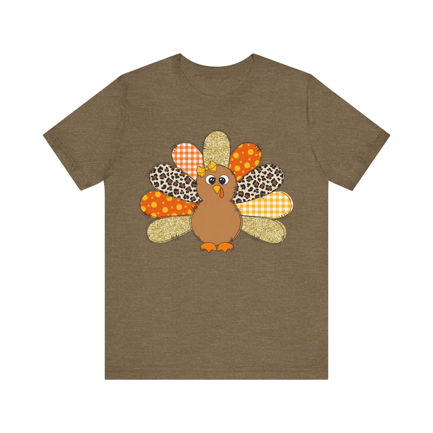 Cute Thanksgiving Turkey Jersey Short Sleeve Tee