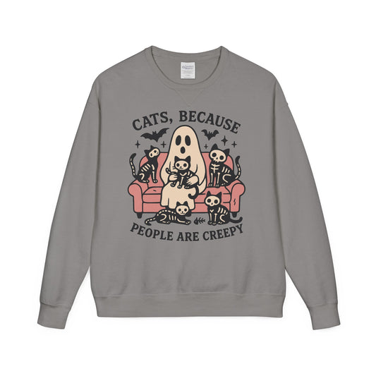 Cats Because People are Creepy ComfortWash® Garment Dyed Crewneck Sweatshirt