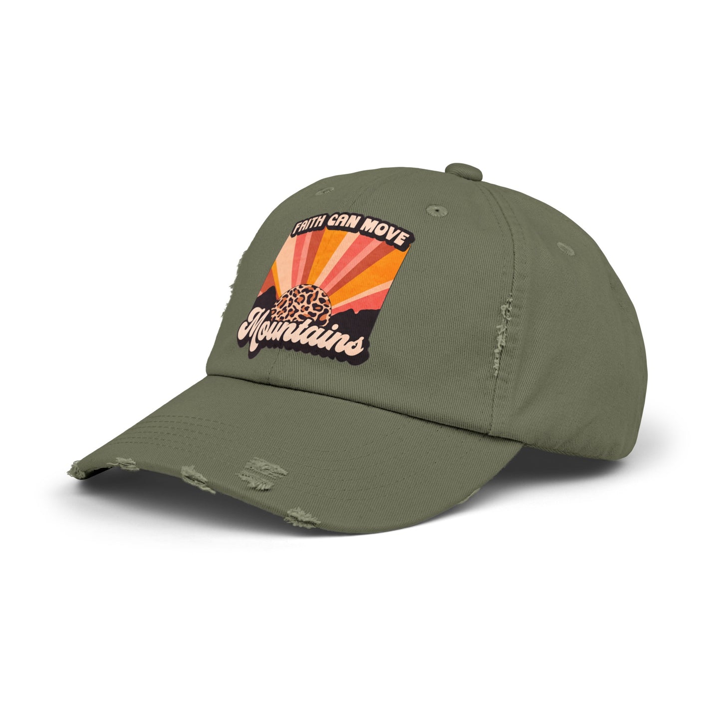 Faith Can Move Mountains Distressed Cap