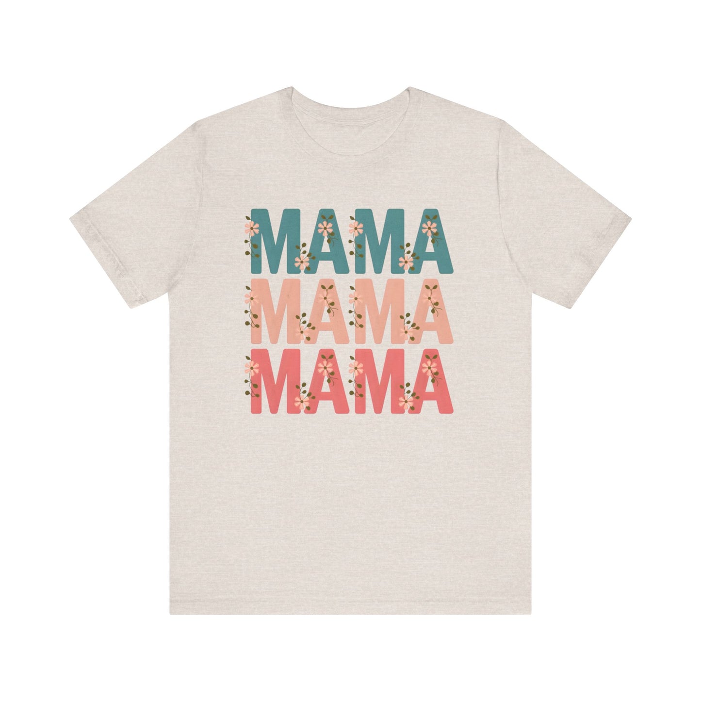 Mama Stacked Floral Jersey Short Sleeve Tee
