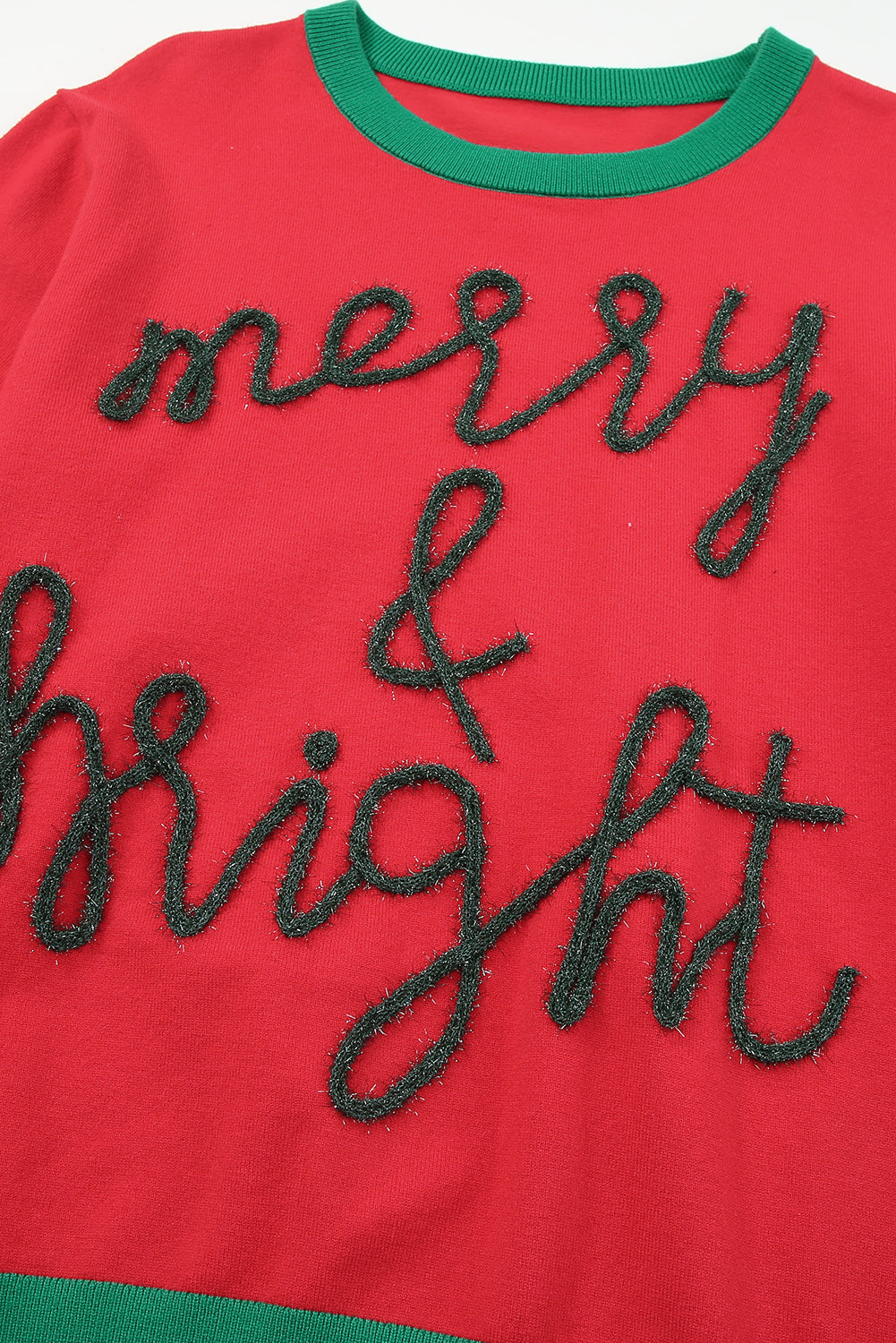 Black Plus Size Cheers Glitter Tinsel Short Sleeve Sweater